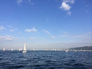 Barcolana a Trieste da dentro e dall'alto barcolana