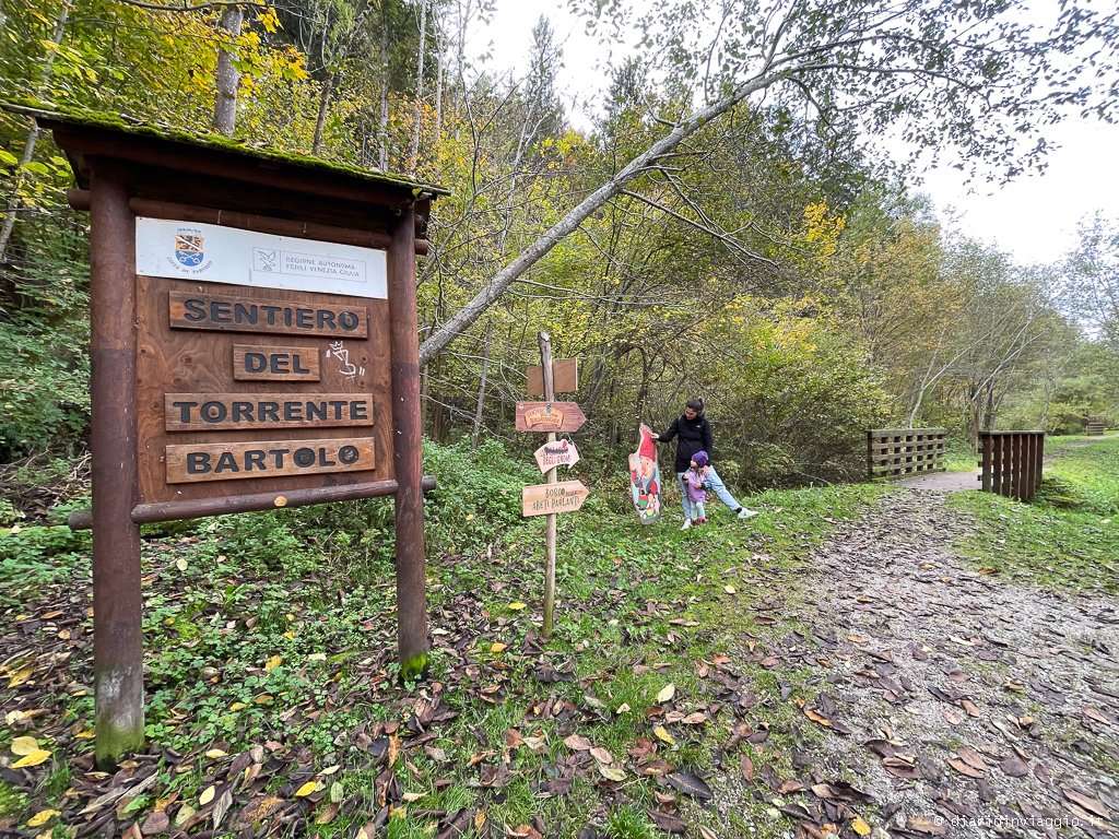 Ingresso del Sentiero degli Gnomi a Tarvisio lungo il Torrente Bartolo