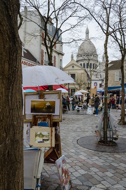 La piazzetta degli artisti a Montmartre